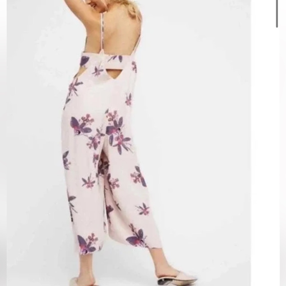 Free People Dream Big Wide Leg Cropped V-Neck Jumpsuit - Picture 2 of 6